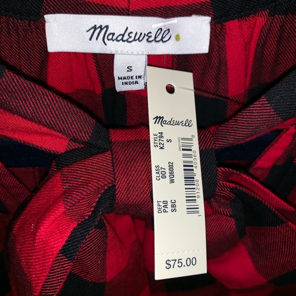 HostPick🛍 Madewell Tie-Neck Popover Buffalo Check - Picture 8 of 8